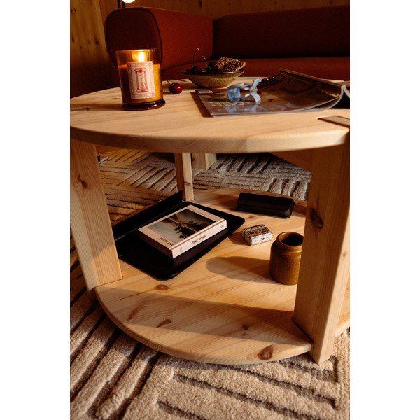 Okrugao stolić za kavu od masivnog bora u svijetloj prirodnoj boji ø 70 cm Tuck – Karup-image-4
