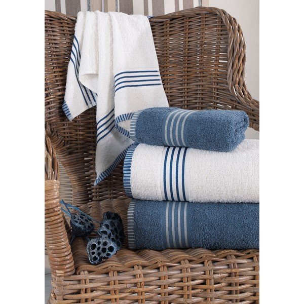 Bijeli/plavi pamučni set ručnika 4 kom – Mila Home-image-1