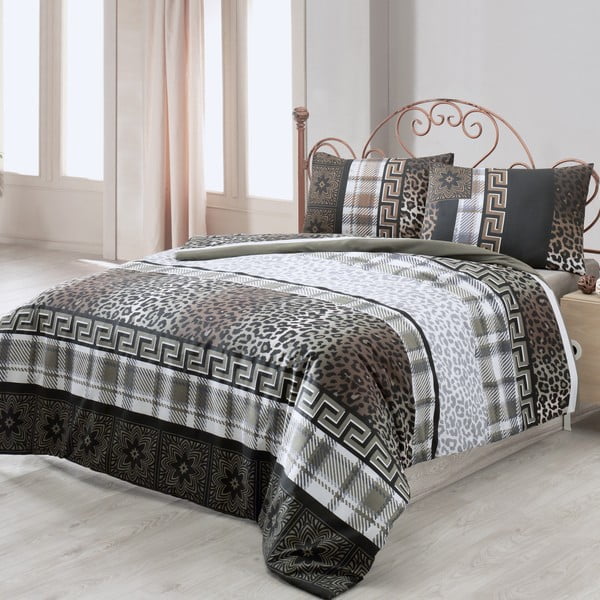 Pamučna posteljina s plahtama Leopar, 160 x 220 cm