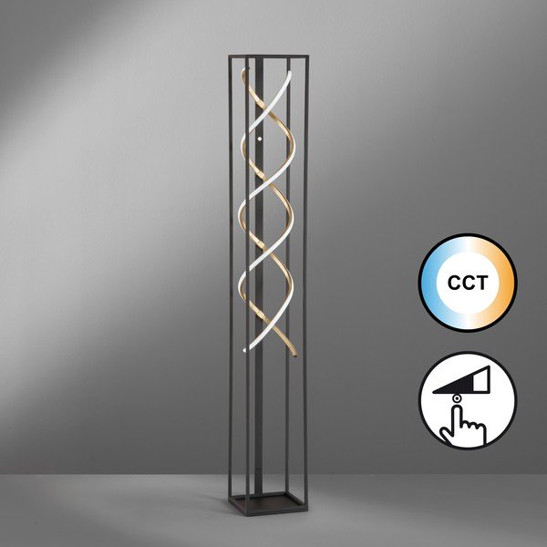 Crna LED stojeća svjetiljka s mogućnosti zatamnjivanja (visina 140 cm) Gil – Fischer & Honsel-image-1