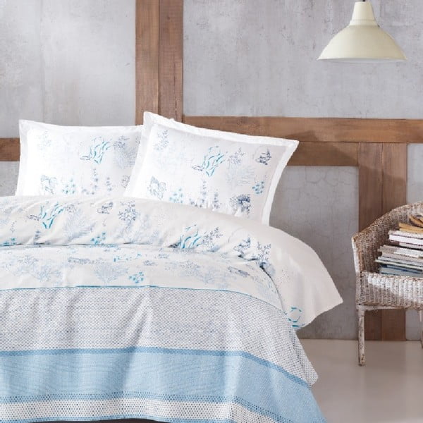 Prekrivač na bračnom krevetu s jastučnicama i Marion plahtom, 220 x 240 cm