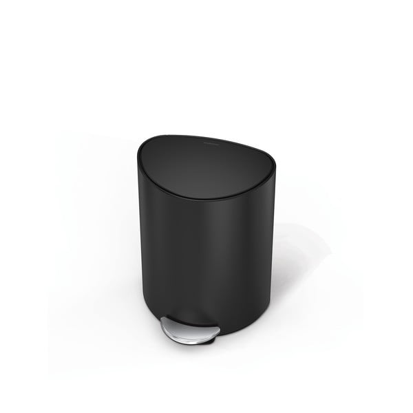 Mat crna metalna kanta za smeće s pedalom 6 l – simplehuman-image-3