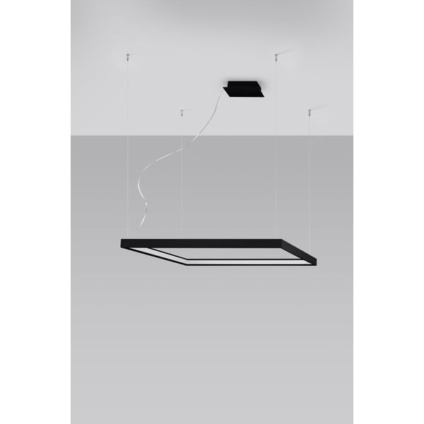 Crna LED viseća lampa 80x80 cm Aura - Sollux-image-1