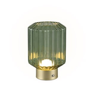 Zelena/u zlatnoj boji LED stolna lampa s mogućnosti zatamnjivanja sa staklenim sjenilom (visina 19,5 cm) Lord – Trio