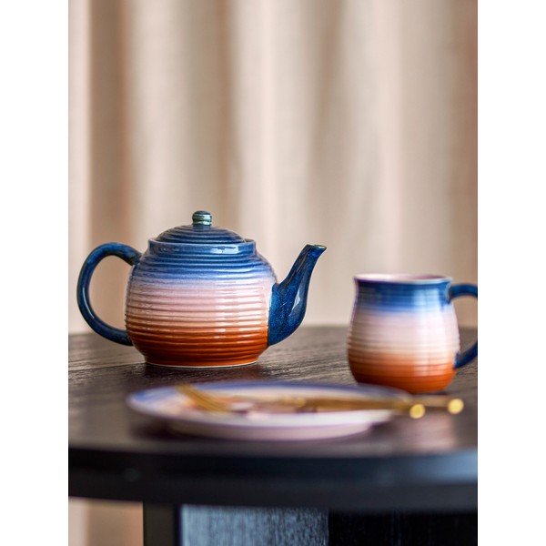 Plavi/narančasti keramički čajnik s cjedilom 890 ml Tatum – Bloomingville-image-1
