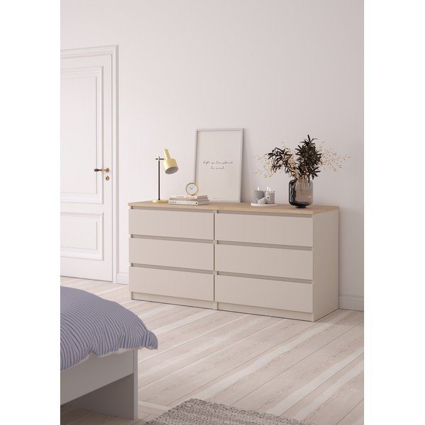 Krem komoda 154x76x50 cm Naia – Tvilum-image-1