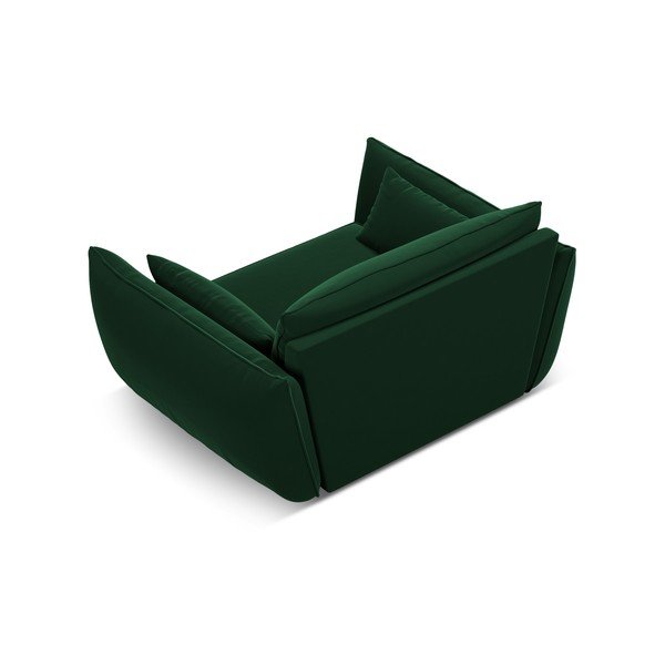 Tamno zelena baršunasti fotelja Vanda – Mazzini Sofas-image-3