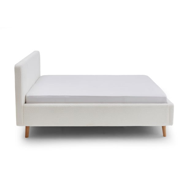 Bijeli tapecirani bračni krevet s prostorom za odlaganje s podnicom 180x200 cm Mattis – Meise Möbel-image-4