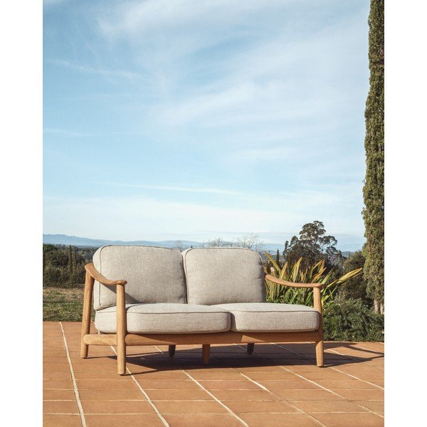 Bež/u prirodnoj boji podstavljena vrtna sofa Elunda – Kave Home-image-1