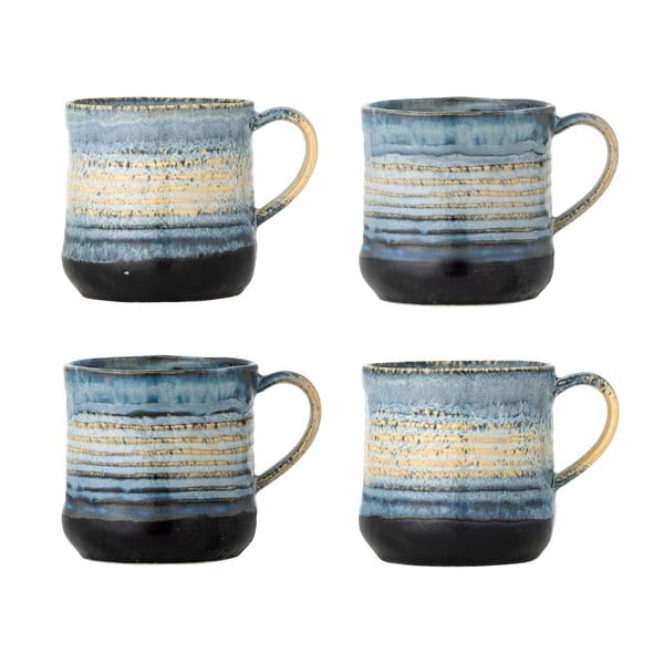 Plave šalice u setu 4 kom od kamenine 380 ml Deana – Bloomingville