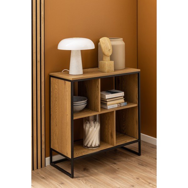 Biblioteka u dekoru hrasta u prirodnoj boji 77x79,5 cm Swindon – Actona-image-4