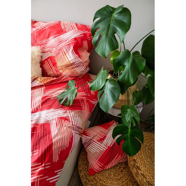 Crvena pamučna posteljina 140x200 cm LP Dita Red - Cotton House-image-3
