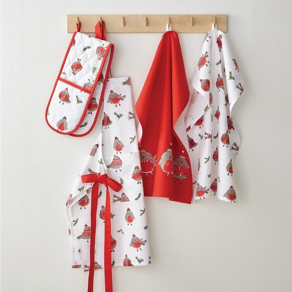 Pamučna kuhinjska krpa 2 kom s božićnim motivom 50x70 cm Christmas Robins – Catherine Lansfield-image-2
