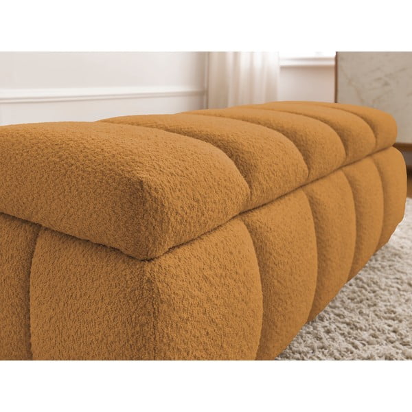 Oker žuta klupa od bouclé tkanine – Bobochic Paris-image-4