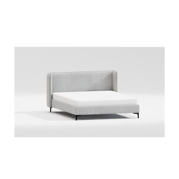 Sivi tapecirani bračni krevet s podnicom 160x200 cm Basti – Ropez-image-3