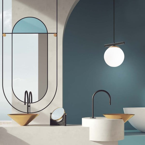 Bijela/crna viseća svjetiljka sa staklenim sjenilom ø 15 cm Üzüm – Opviq lights-image-4