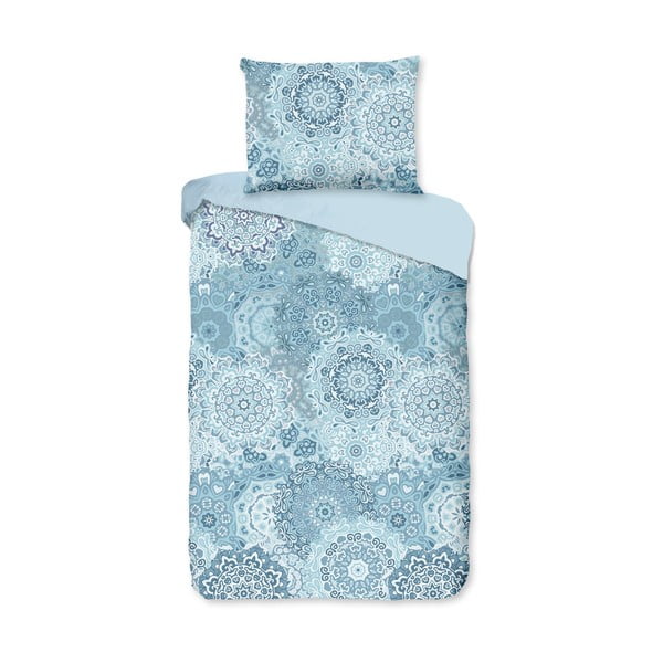 Plava pamučna posteljina za krevet za jednu osobu Bonami Selection Mandala, 140 x 200 cm