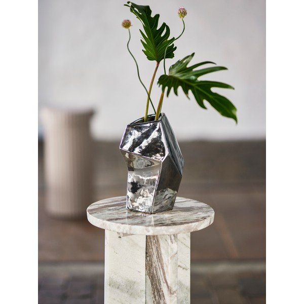 Vaza od kamenine u srebrnoj boji (visina 23 cm) Dimona – Bloomingville-image-1