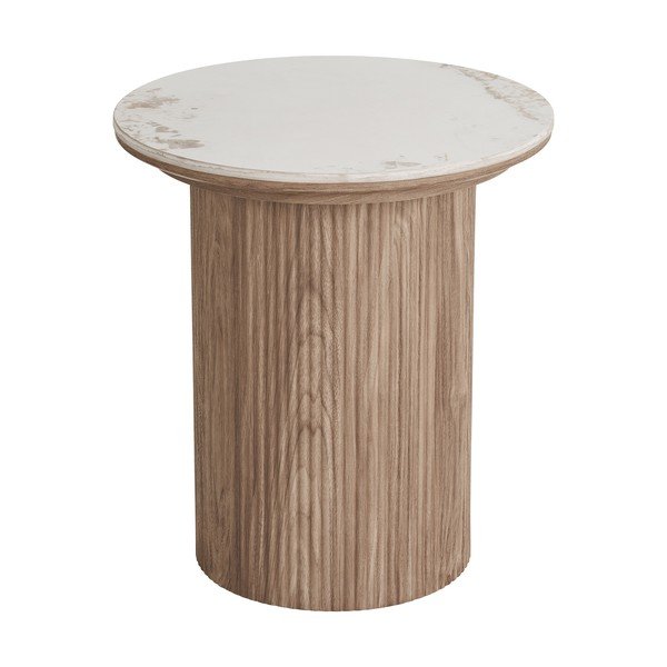 Okrugao pomoćni stol s pločom stola u mramornom dekoru ø 45 cm Athens – House Nordic