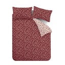 Crvena flanelska posteljina za krevet za jednu osobu 135x200 cm Grace Floral Leaf – Catherine Lansfield