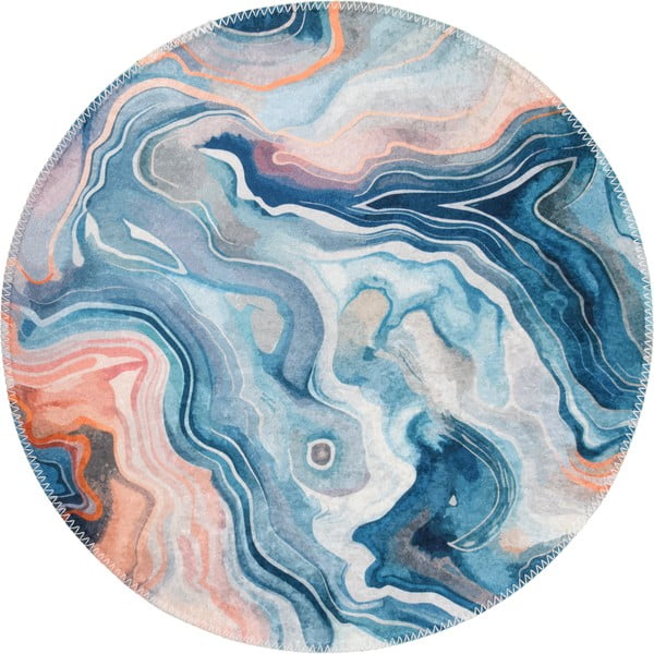 Plavi/ružičasti periv okrugao tepih ø 100 cm Colors of Joy – Vitaus