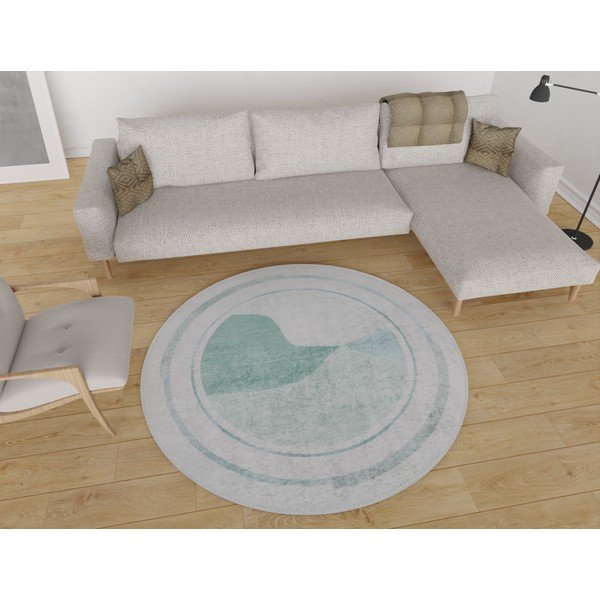 Krem/tirkizni perivi okrugli tepih ø 80 cm Yuvarlak – Vitaus-image-1