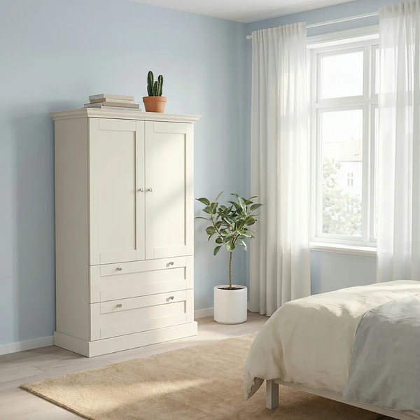 Bež ormarić u mat dekoru 83x130x35 cm Binz – Støraa-image-1