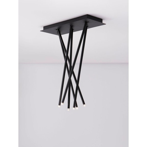 Mat crna LED stropna svjetiljka aluminijska sa savitljivom konstrukcijom 20x50 cm Stilvi – Nova Luce-image-2