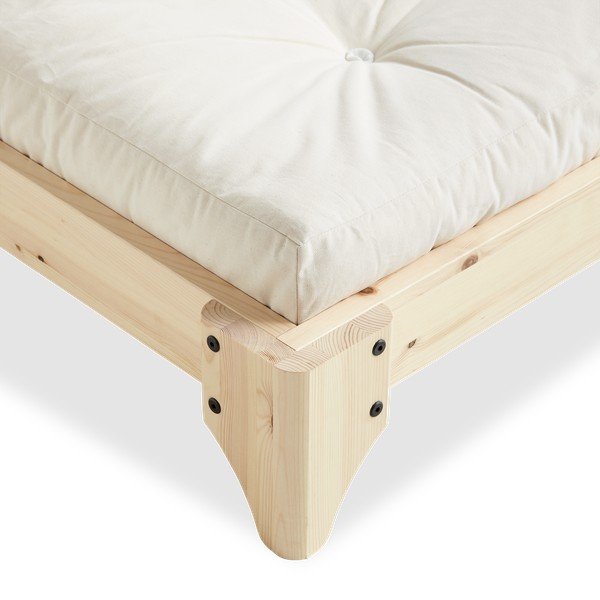 Bračni krevet od borovine s madracem Karup Design Elan Comfort Mat Natural Clear / Natural, 140 x 200 cm-image-4