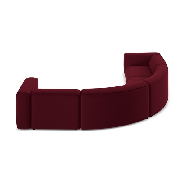 Bordo baršunasti kutna garnitura Ekahi – Makamii-image-4