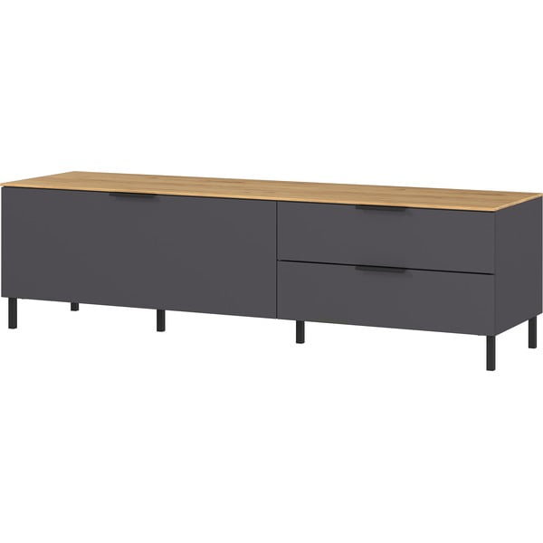 Siva TV komoda u dekoru hrasta 164x47 cm California - Germania-image-2