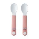 Bijele/svijetlo ružičaste plastične dječje žlice u setu 2 kom Flowers & butterflies – Mepal
