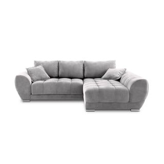 Svijetlosivi baršunasti kauč na razvlačenje Windsor & Co Sofas Nuage, desni kut