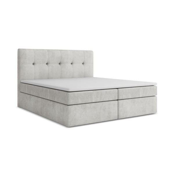 Boxspring krevet s prostorom za odlaganje 140x200 cm u srebrnoj boji Palta – Makamii