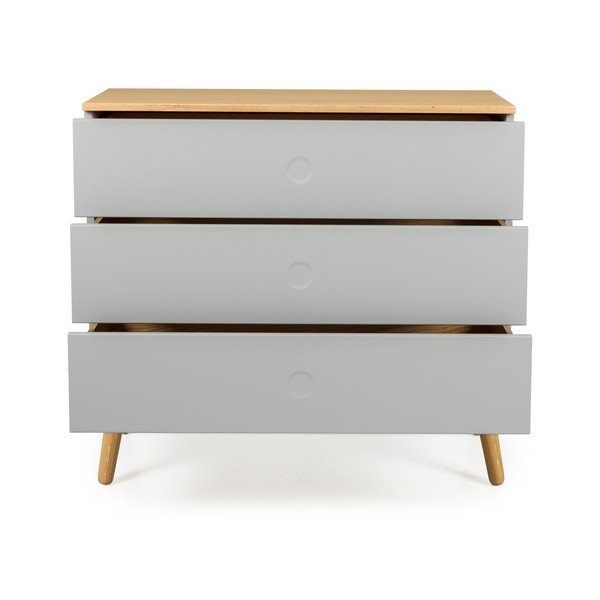 Bijela komoda s nogama od hrastovog drva Tenzo Dot, 90 x 79 cm-image-3