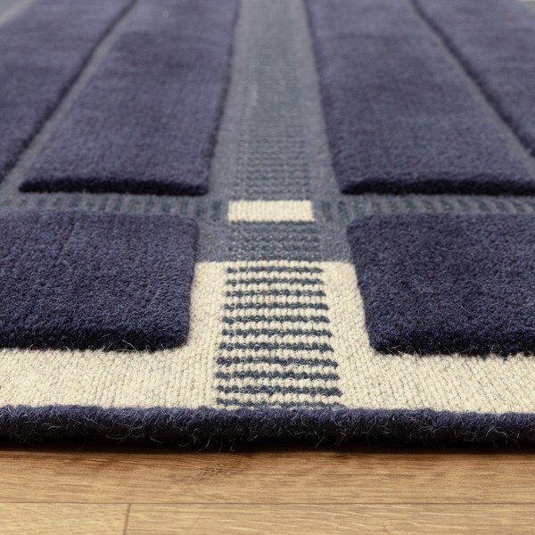 Tamno plavi/bež ručno rađen vunen tepih 120x170 cm – Asiatic Carpets-image-3