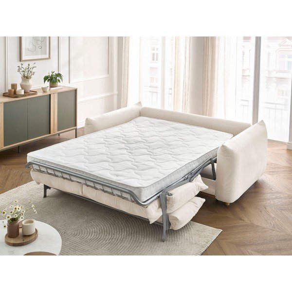 Krem sklopiva sofa 214 cm Ernest – Bobochic Paris-image-1