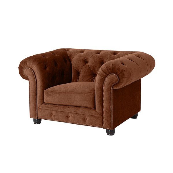 Smeđa fotelja Max Winzer Orleans Velvet-image-1