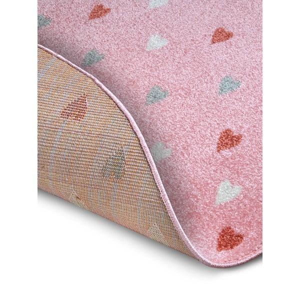 Ružičasti dječji tepih ø 100 cm Little Hearts – Hanse Home-image-3