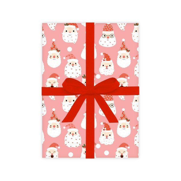 5 listova ružičasto-bijelog papira za zamatanje Eleanor stuart Santas, 50 x 70 cm-image-2
