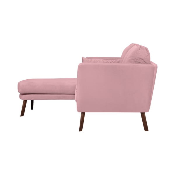 Svijetloružičasti trosjed Mazzini Sofas Elena, sa ležaljkom na lijevom uglu-image-3