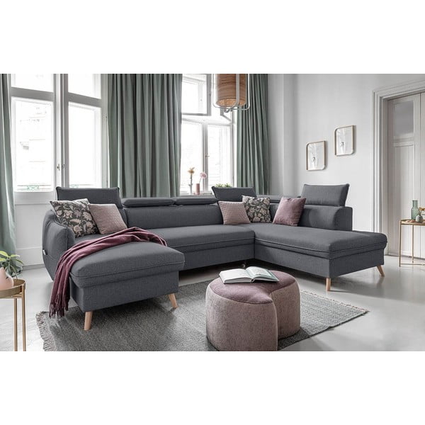 Tamno siva sklopiva kutna garnitura (s desnim kutom) Sweet Harmony – Miuform-image-4