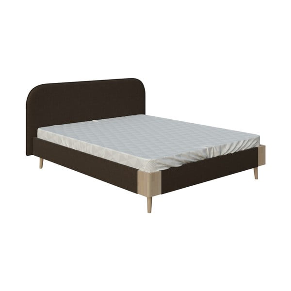 Smeđi bračni krevet ProSpánek Lagom Plain Soft, 160 x 200 cm