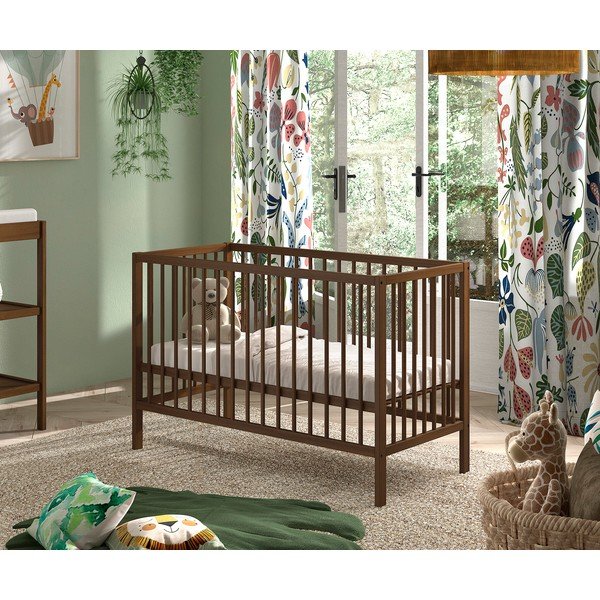 Smeđi dječji krevet od masivne bukve s podesivom visinom 60x120 cm Dino – Vipack-image-1