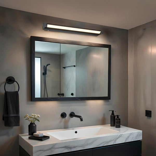 Mat crna LED zidna lampa Fabrizio – Trio-image-1