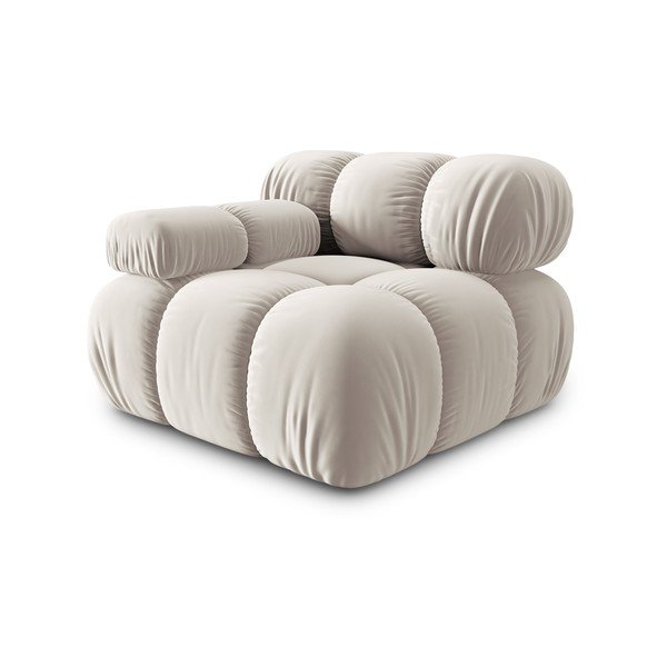 Bež baršunasti modularna sjedeća garnitura (s lijevim kutom) Bellis – Micadoni -image-3