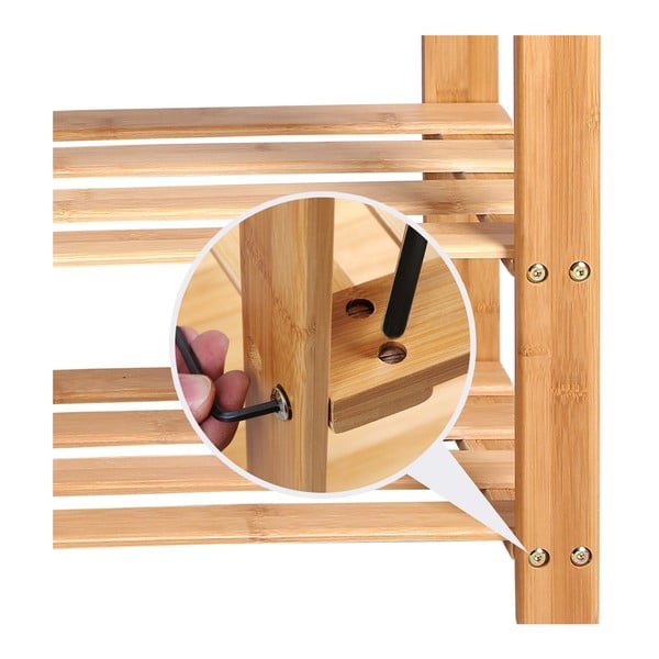 Regal od bambusovog drveta za 8 pari obuće Songmics, širina 90 cm-image-2