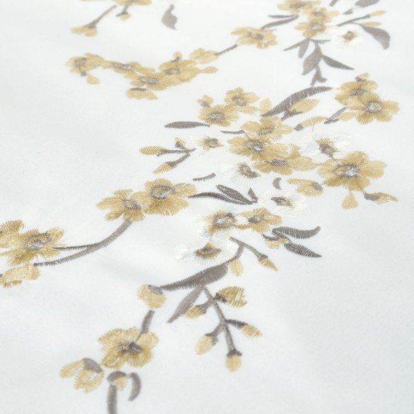 Bijelo-žuta posteljina Catherine Lansfield Embroidered Blossom, 200 x 200 cm-image-3