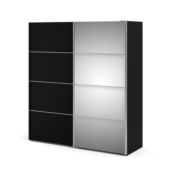 Crni ormar s ogledalom Tvilum Verona, 182 x 202 cm-image-1
