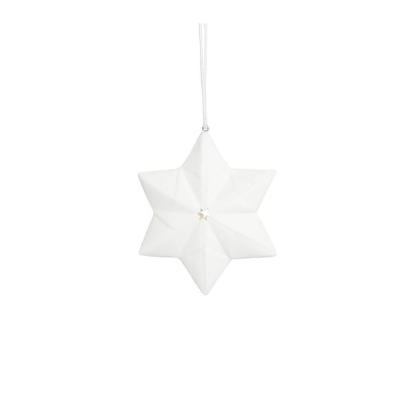 Origami zvjezdica keramički ukras, bijeli, 3 kom